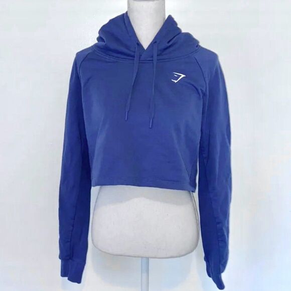 Gymshark blue cropped hoodie - Picture 1 of 5